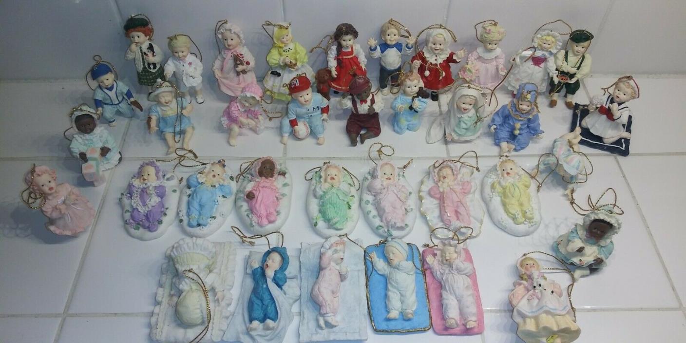 Large lot 36 Vintage Ashton Drake Heirloom Ornaments Baby Dolls Yolanda Bello