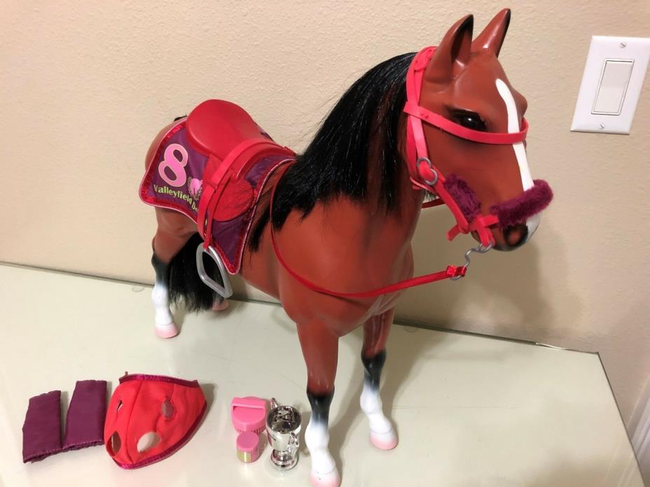 American Girl Race Horse Battat Our Genration Brown & Accessories