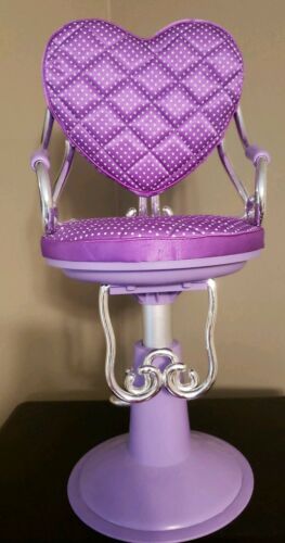 Purple Heart Battat Adjustable Salon Chair Fits 18 inch American Girl Dolls