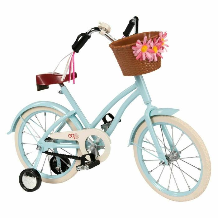 Our Generation Blue Bicycle w/ Training Wheels & Basket for 18
