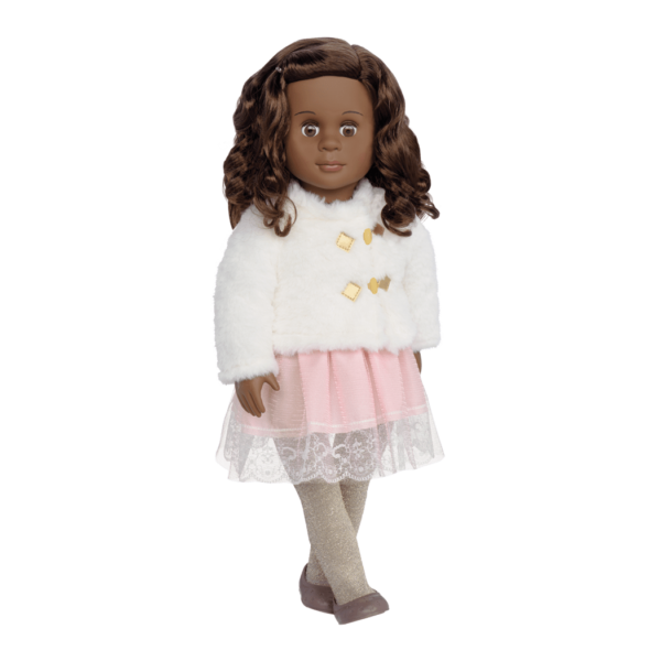 Our Generation Holiday Doll Hadia 18in Curly Brown Hair Brown Eyes Ages 3+ New