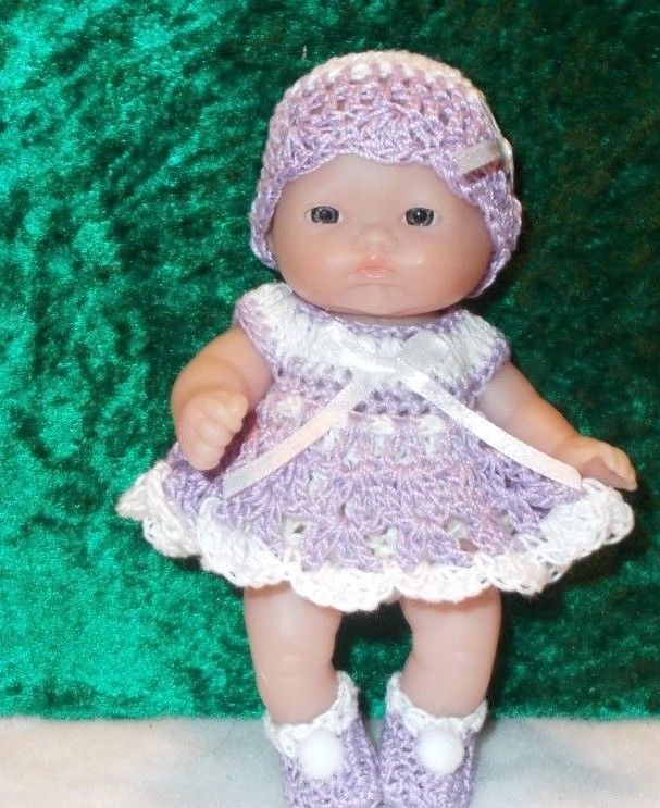 HAND CROCHETED DOLL CLOTHES FITS 5
