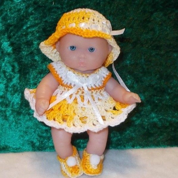 HAND CROCHETED DOLL CLOTHES FITS 5