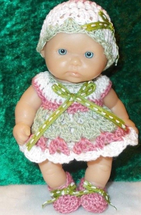 HAND CROCHETED DOLL CLOTHES FITS 5