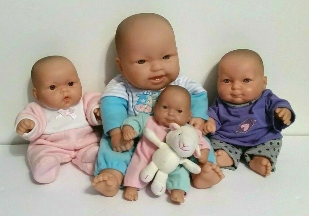 LOT OF 4 BERENGUER LOTS TO LOVE REALISTIC BABY DOLLS WITH OUTFITS EUC
