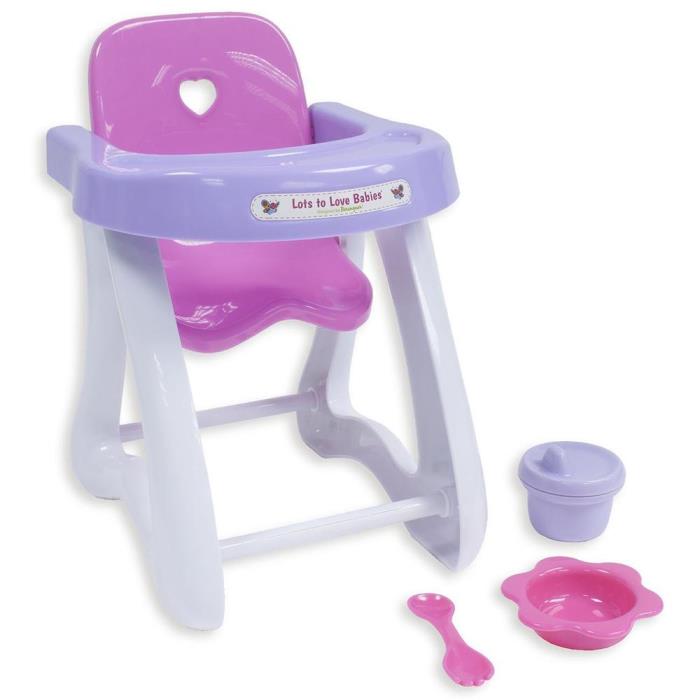 JC Toys For Keeps! Baby Doll Highchair Gift Set fits Small dolls up to 11” dolls