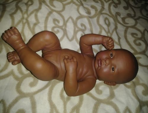 Berenguer Realistic Newborn Plastic Girl Baby Doll African American 23 06 CLEAN