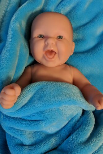 BERENGUER Infant Baby Doll 13” Blue Eyes Laughing Excellent Condition Boy/Girl