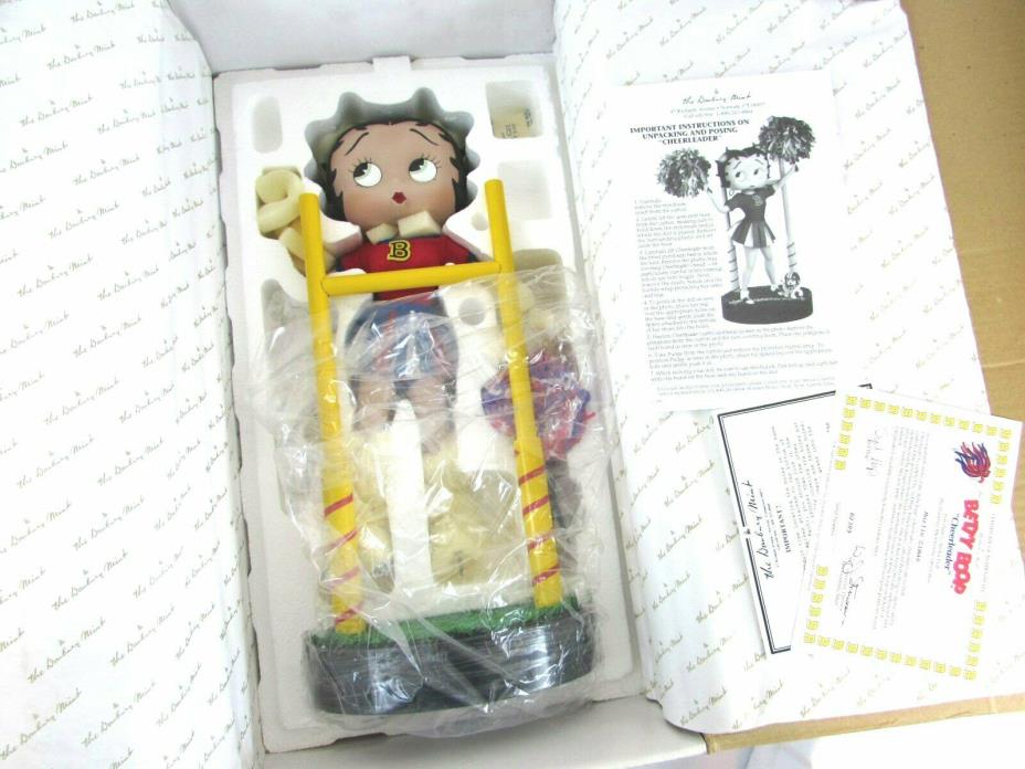 Betty Boop Cheerleader Porcelain Doll Danbury Mint w/COA & Original Packaging