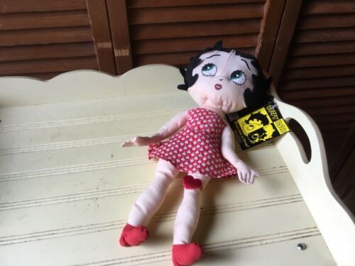 BETTY BOOP DOLL KING FEATURES KELLY TOYS VALENTINE HEART DOTS RED DRESS 13”, TAG