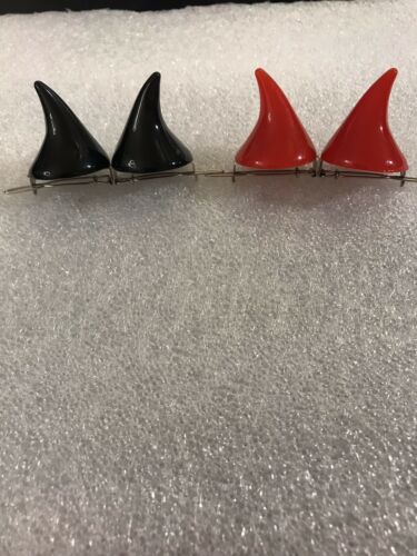 Blythe Doll X2 Set Of Horns Barrettes, One Red One Black, OOAK, New