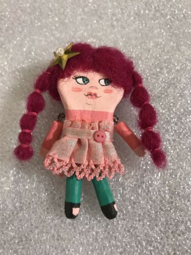 Blythe Doll Pin New By GarlenaShop, Handmade Looks Like A Blythe Doll, Back Pin