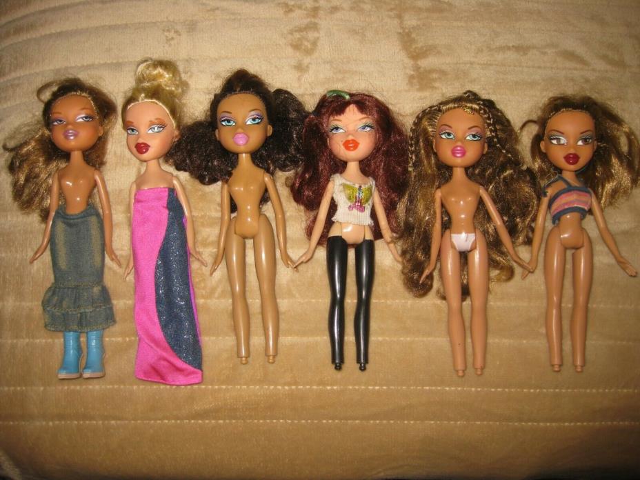 Bratz Doll Lot of 6 Dolls: Fianna, Nevra, Phoebe, Cloe, Genie Magic Yasmin