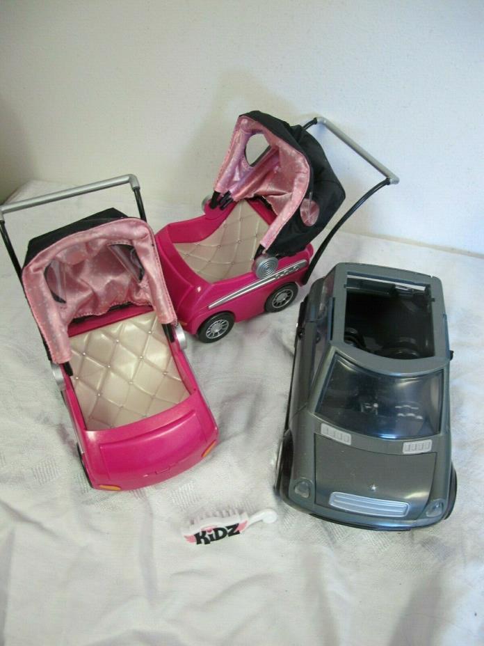 BABY BRATZ DOLL BUGGY STROLLER VEHICLES (2) LIL BRATZ COUPE CAR