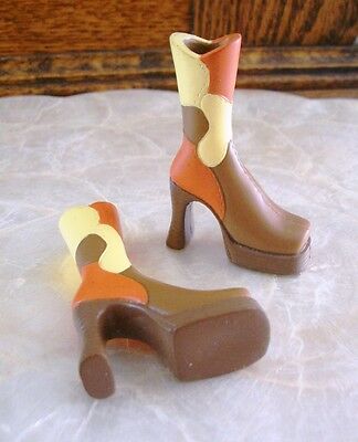 MY SCENE Barbie or BRATZ Platform High Heel Boots - Brown, Tan, Cream  EUC Shoes