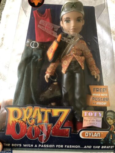 2002 Bratz Boyz Dylan Boy Doll Set Free Poster MGA NIB