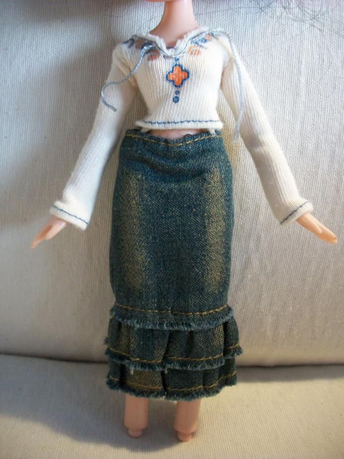 Bratz Doll Clothes Lot Dana Original Hippie Chic Style It Faded Denim Skirt Top