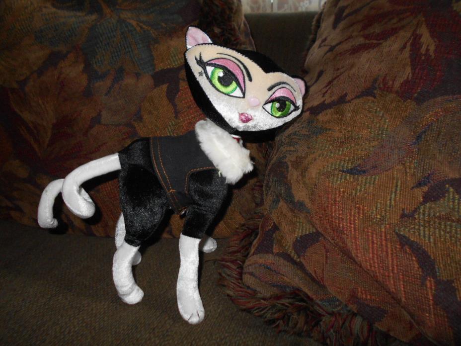 Bratz Petz Black & White Poseable Cat in Jean Vest  CUTE!!!