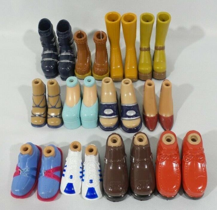 Lot of 12 Bratz Pairs Of Shoes High Heels Boots Clogs Slippers Sneakers Assorted