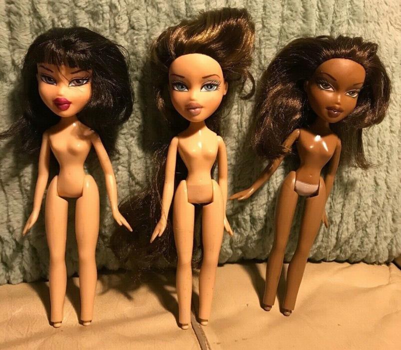 Bratz Doll Lot of 3 Jade, Dana & Sasha - Trimmed / Cut Hair - For OOAK / Repaint