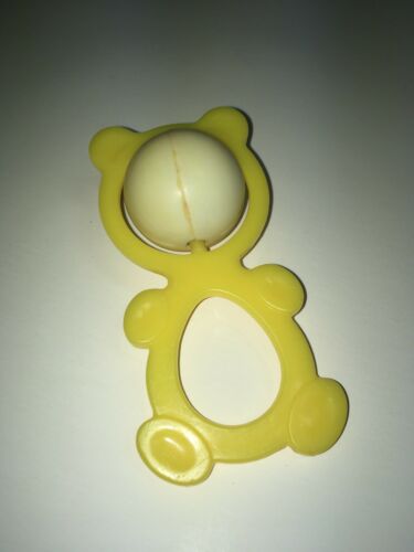 Vintage Coleco Cabbage Patch Kids Yellow Toy Bear-Shaped Rattle Accessory