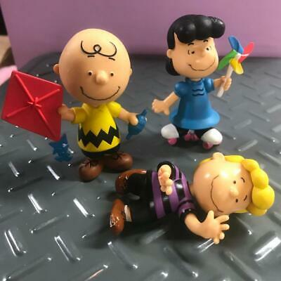Peanuts Gang Figure Lot-Charlie Brown Kite-Lucy Pinwheel Skates-Linus purple