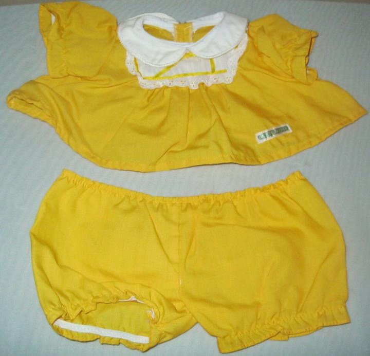 Cabbage Patch Kids Outfit CPK Vintage Deep Yellow Dress & Bloomers OK Coleco