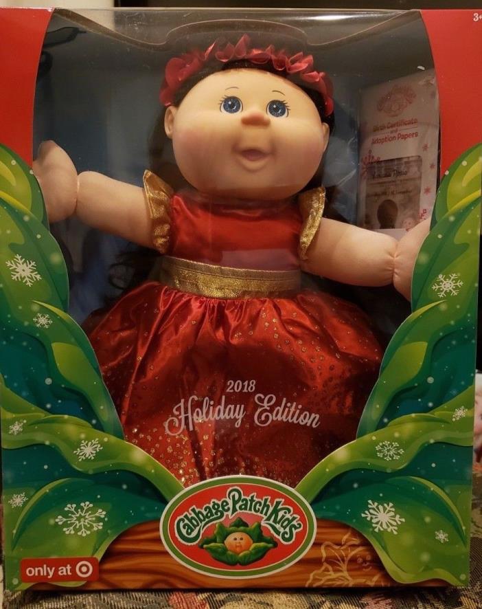 CABBAGE PATCH KIDS 2018 HOLIDAY EDITION TARGET EXCLUSIVE BROWN HAIR DOLL