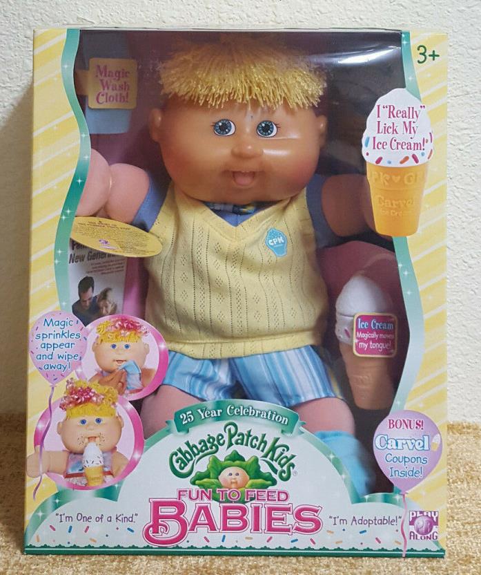 Cabbage Patch Kids Boy Doll 25 Year Celebration Fun To Feed Babies 