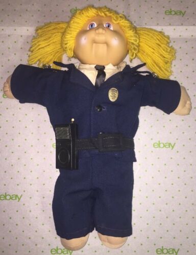 Vtg 1984 Cabbage Patch Girl Doll Glendale Police Officer EXTREMELY RARE Acc Incl