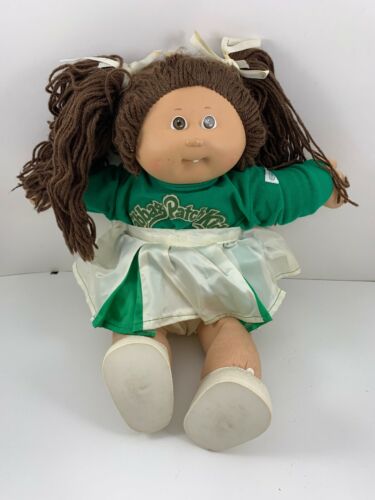 Cabbage Patch Girl Doll 1978 1983 Brown Eyes Dimples Tooth Cheerleader Outfit
