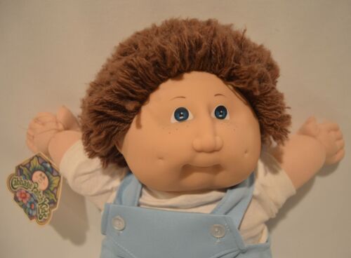 Vintage 1983 Coleco Cabbage Patch Kid CPK Brown Fuzzy Hair Boy With Certificate