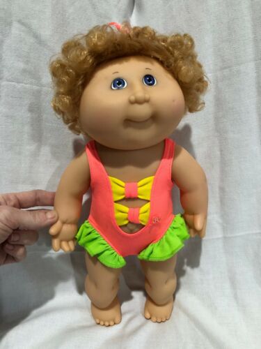 1991 Hasbro Cabbage Patch Splashin Kids Hard Vinyl Body Swim Bath Water Doll +