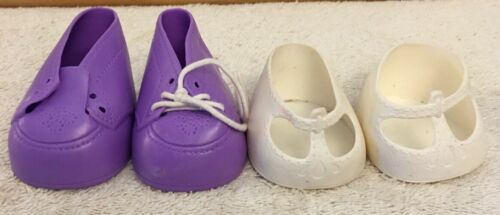 2 PAIR VINTAGE CABBAGE PATCH SHOES WHITE AND PURPLE
