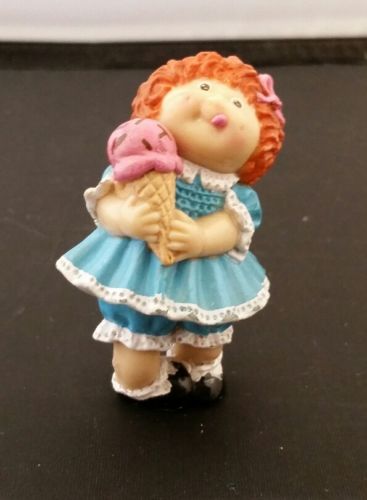 Rare Vintage 1984 Cabbage Patch Kid Girl Miniature Figure, Red Hair, Ice Cream