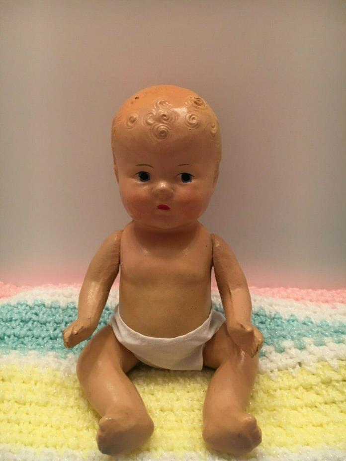 Antique ALL Composition BABY DOLL 9