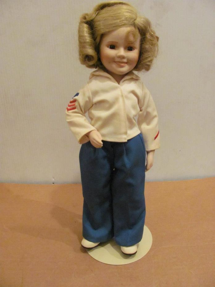 Danbury Mint Shirley Temple Captain January Porcelain Doll w / Stand 1987