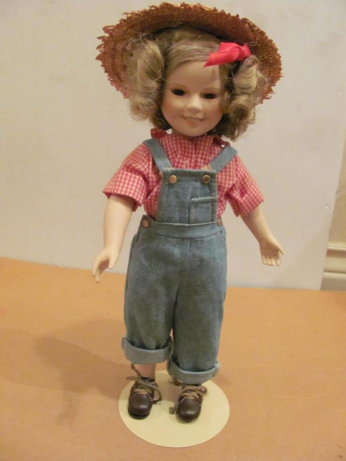Danbury Mint Shirley Temple Rebecca of Sunny Brook Farm Porcelain Doll w / Stand