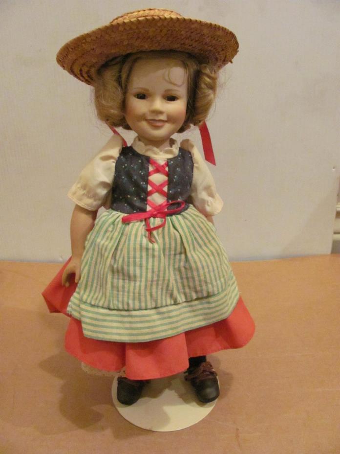 Danbury Mint Shirley Temple Heidi Porcelain Doll with Stand
