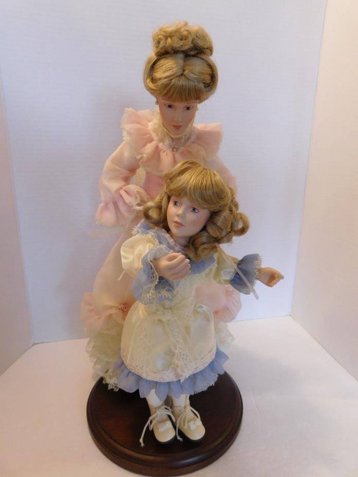 Danbury Mint Mother's Loving Touch Porcelain Doll Set Victorian Mother Daughter