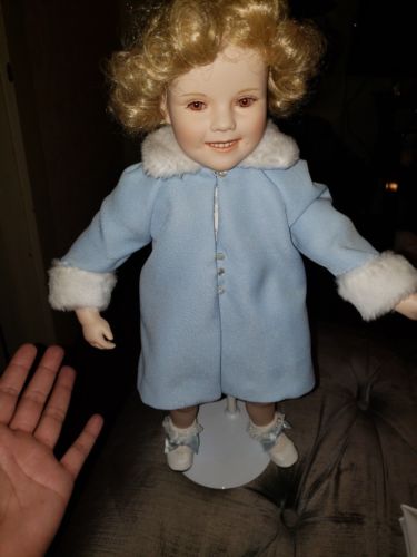 1996 Shirley Temple Porcelain Doll With Stand Danbury Mint Toddler Collection
