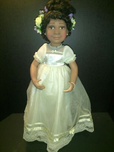 vintage 24 In Danbury Doll Porcelain African American Doll