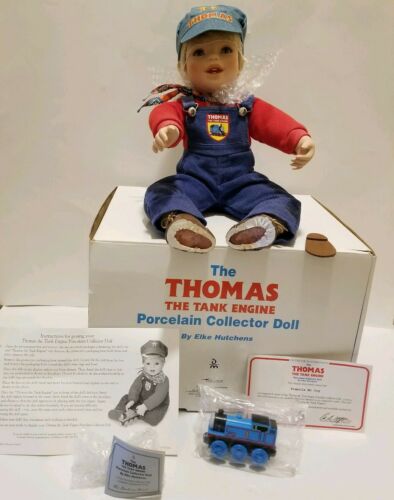 Thomas the tank engine by Elke Hutchens porcelain doll with toy