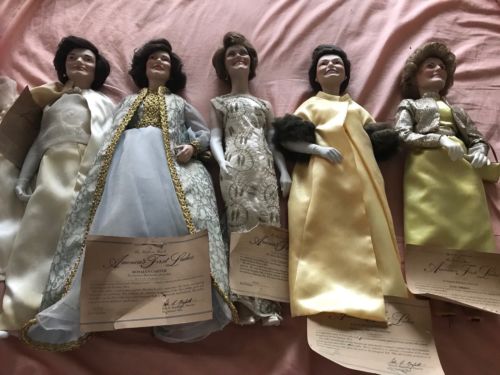 Lot Of 5 Danbury Mint Americas's First Lady Porcelain Dolls 20” Tall