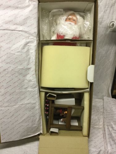Tall Vintage Danbury Mint Christmas Doll Figurine Santa Claus at his Workbench