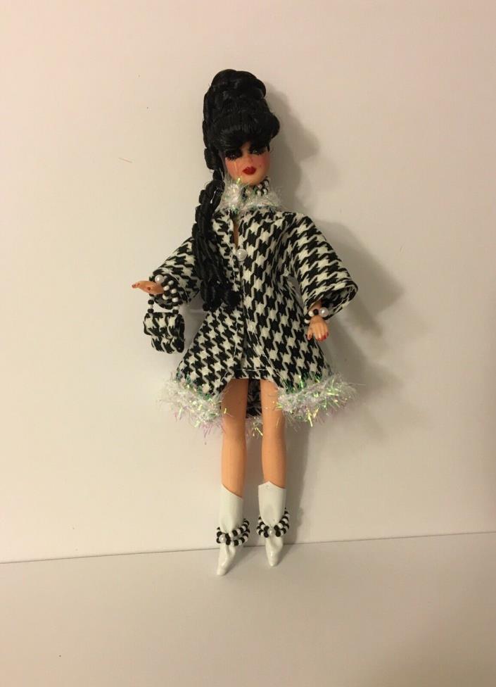 Custom Topper Dawn Doll~Classy in Houndstooth Evening Coat Mini Skirt Ensemble!~