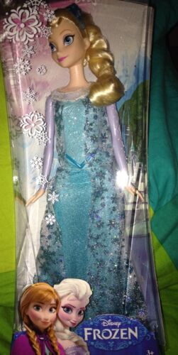 Frozen Elsa Doll New In Box Wearing Glitter Blue Dress Ages 3+