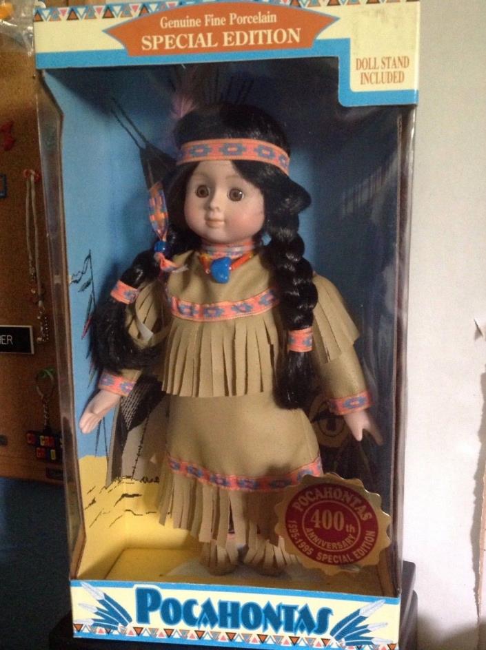 Pocahontas 400th Anniversary Special Edition Doll Genuine Fine Porcelain  br