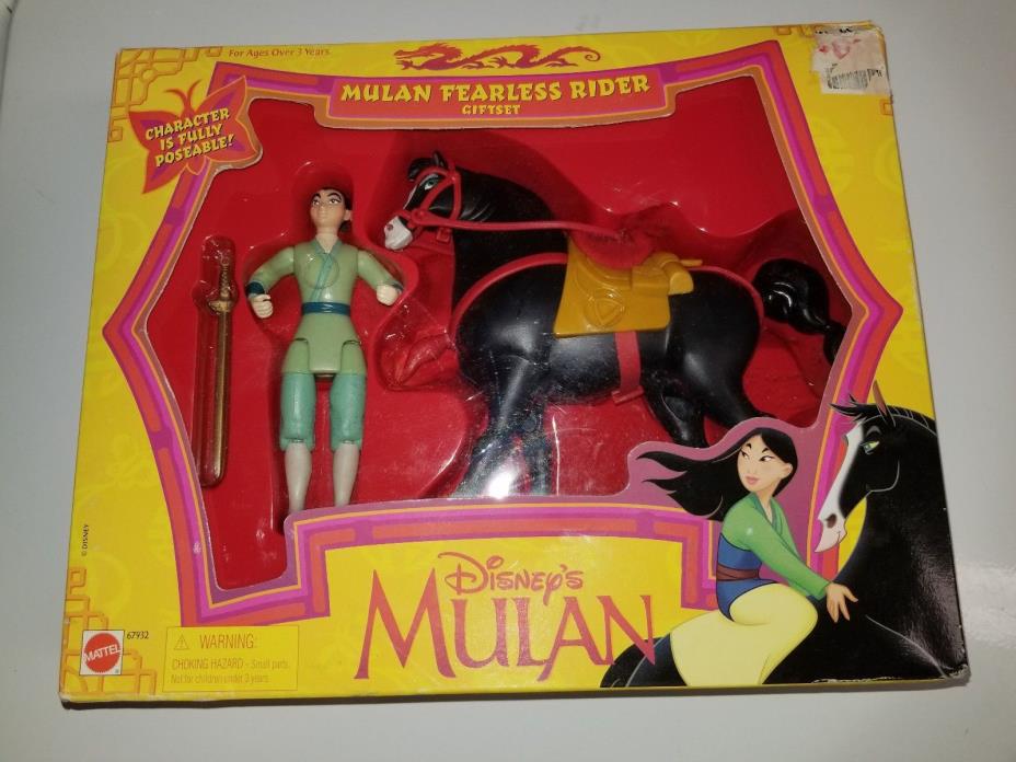 Disney Mulan Fearless Rider Giftset Toy Character Figure Mattel 67932 Sealed NEW