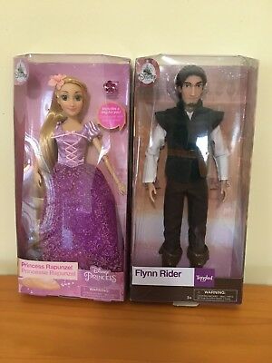 NEW Disney Store Rapunzel Classic Doll & Flynn Classic Doll 12” Tangled